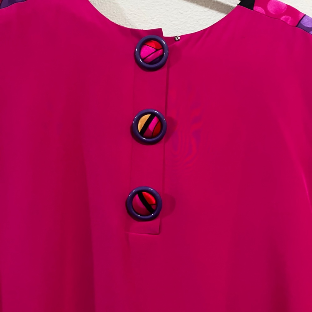 Papell Pucci inspired 100% silk fuchsba Barbie doll pink.Yes - Picture 9 of 11